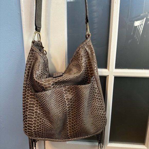G.I.L.I. Got it Love It Python Leather Slouchy Hobo Style Bag - Picture 2 of 8